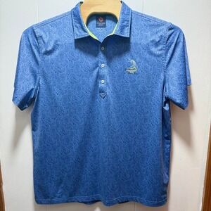 Donald Ross Sport Mens XL Blue Paisley Pinehurst Golf Polo Shirt Short Sleeve